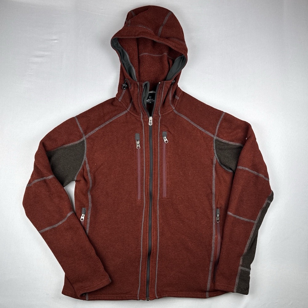 Kuhl Alf Paca Kashmir Hooded Jacket XL Full Zip Sweater Fleece Rust Men's